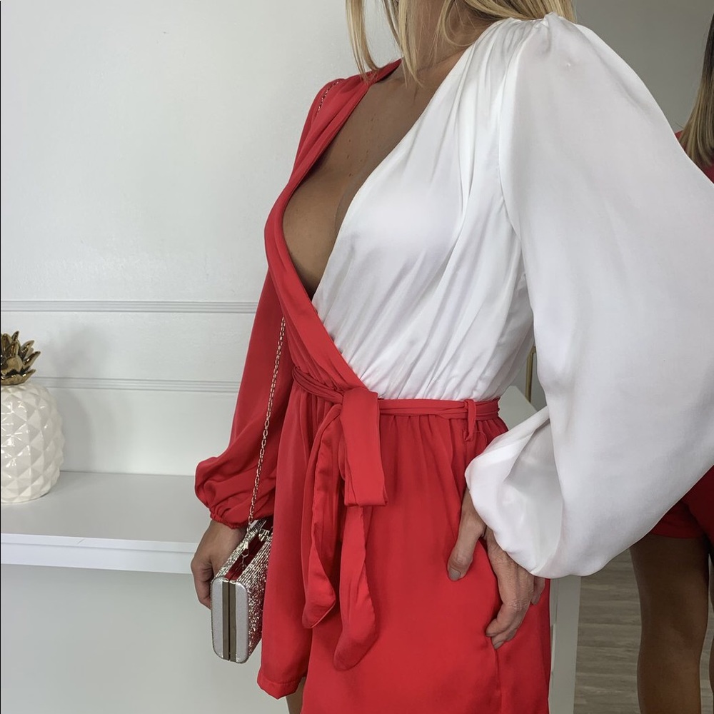 Red & White Romper